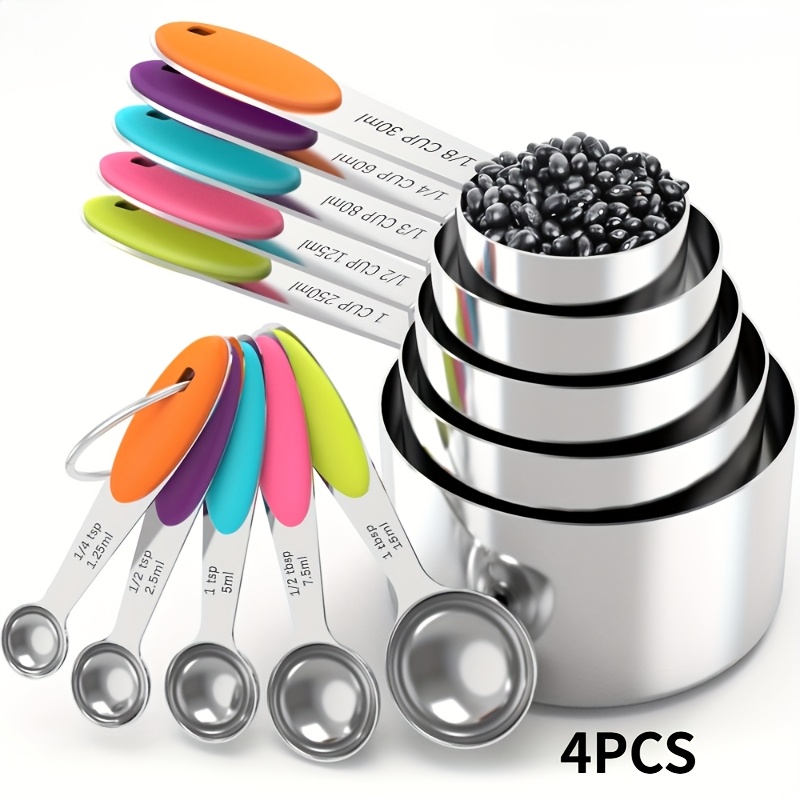 Stainless Steel Measuring Spoon Set - Professional Baking & Cooking Tools - Dishwasher Safe, Rust-proof With Ergonomic