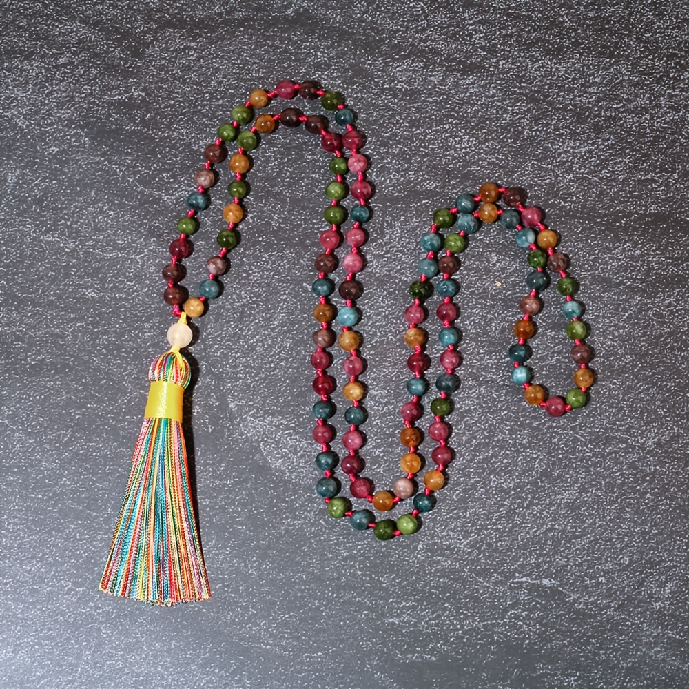 TEMU 108-bead Knotted 108 Mala Necklace