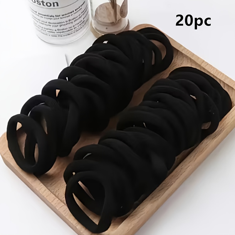 20 40 solid color elastic hair band high elastic hair band stylish and easy ponytail rack suitable for ladies daily and casual use   gift