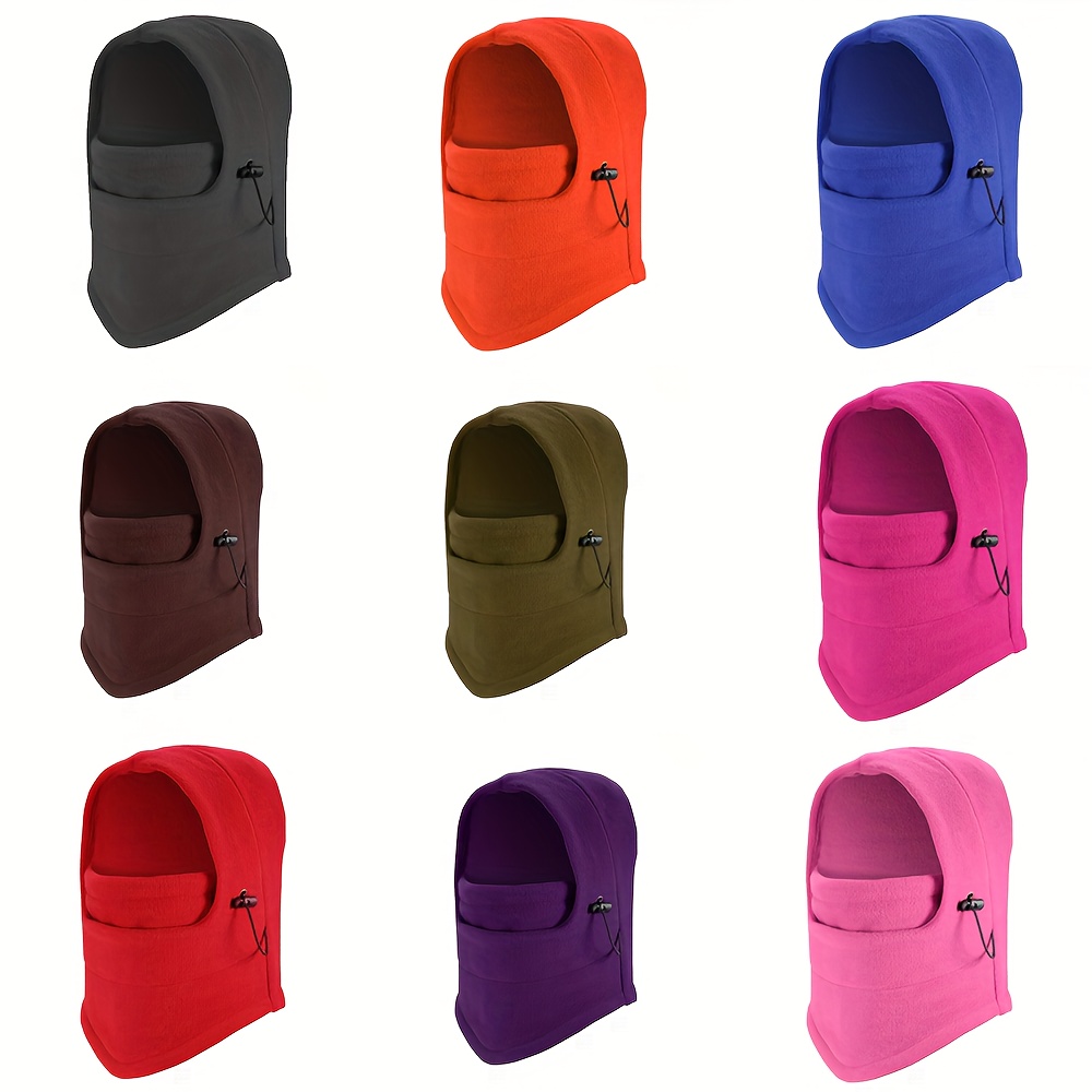 

Fleece Balaclava - Warm, Stretchy Polyester Face Mask & Neck Warmer Gaiter In Solid Colors For Cycling & Skiing, Hand Or Only, Ski Mask