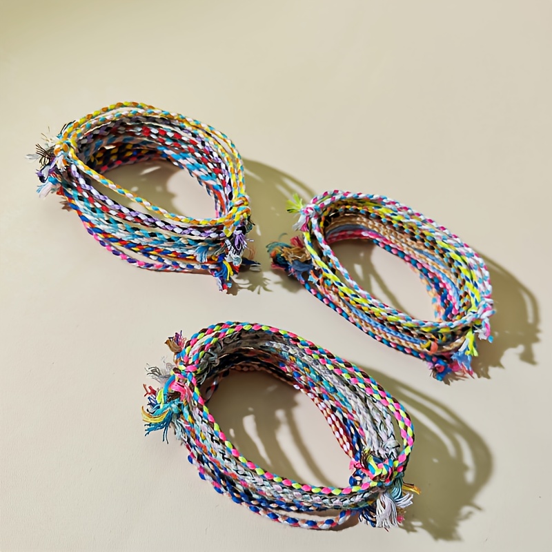 30pc Bohemian Colorful Braided Adjustable Bracelets, Random Colors