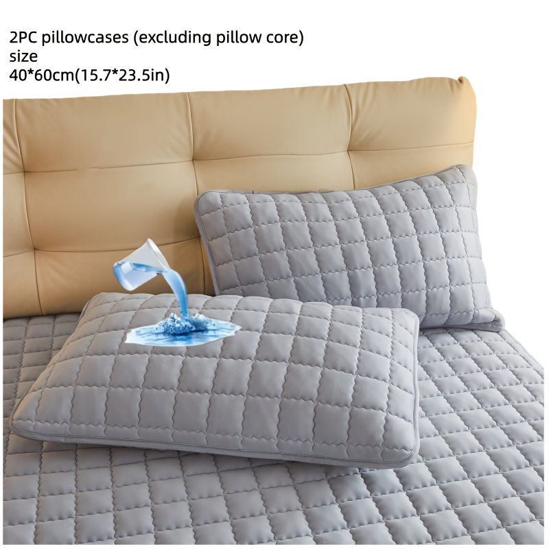 2pcs Solid Color Pillowcases, Pillowcases (excluding Core), Quilted Pillowcases, Thickened, Machine Washable Pillowcases, Twin Queen King, And Other Sizes