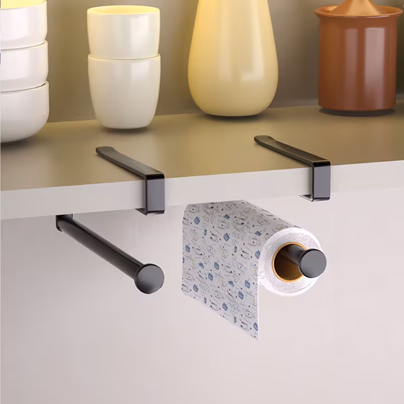 one piece of a paper towel holder for hanging designed for cabinet doors sturdy kitchen roll holder and essential kitchen accessory Product details 4