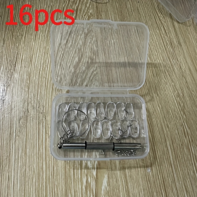 16/32/50pcs Soft Eyeglass Nose Pads With Screwdriver, Anti-slip, Comfortable Chamber Eyeglass Nose Pads, Design To Enhance , Screw Replacement Repair Tool, Kit
