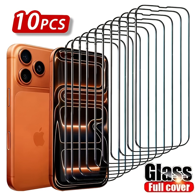 TEMU Full-screen Tempered Film Protective Set For Iphone 17 Pro Max, Iphone 17 Pro, 17 Air, 17, 16 Pro, And 15 Pro Max, 10pcs In Total, Provides