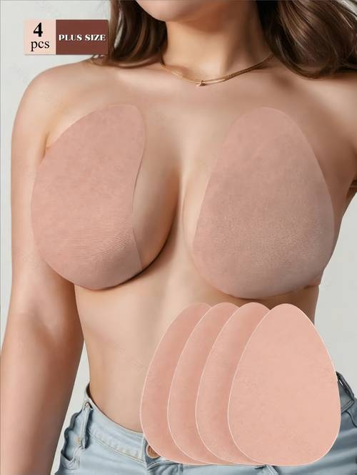 4 stuks zelfklevende push-up bhs, wegwerp strapless tanktop bhs, gebruikmakend van onzichtbare kleefstof, ontworpen voor comfortabele ondersteuning, geschikt voor vrouwen, versterkende bhs, tanktop bhs, wegwerp bhs