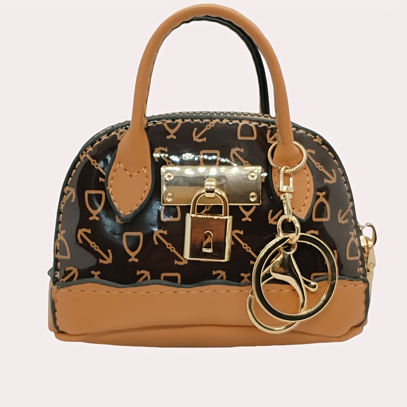 Image of Mini Handbag Keychain Coin Purse Fashion Coin With Zipper Mini Bag