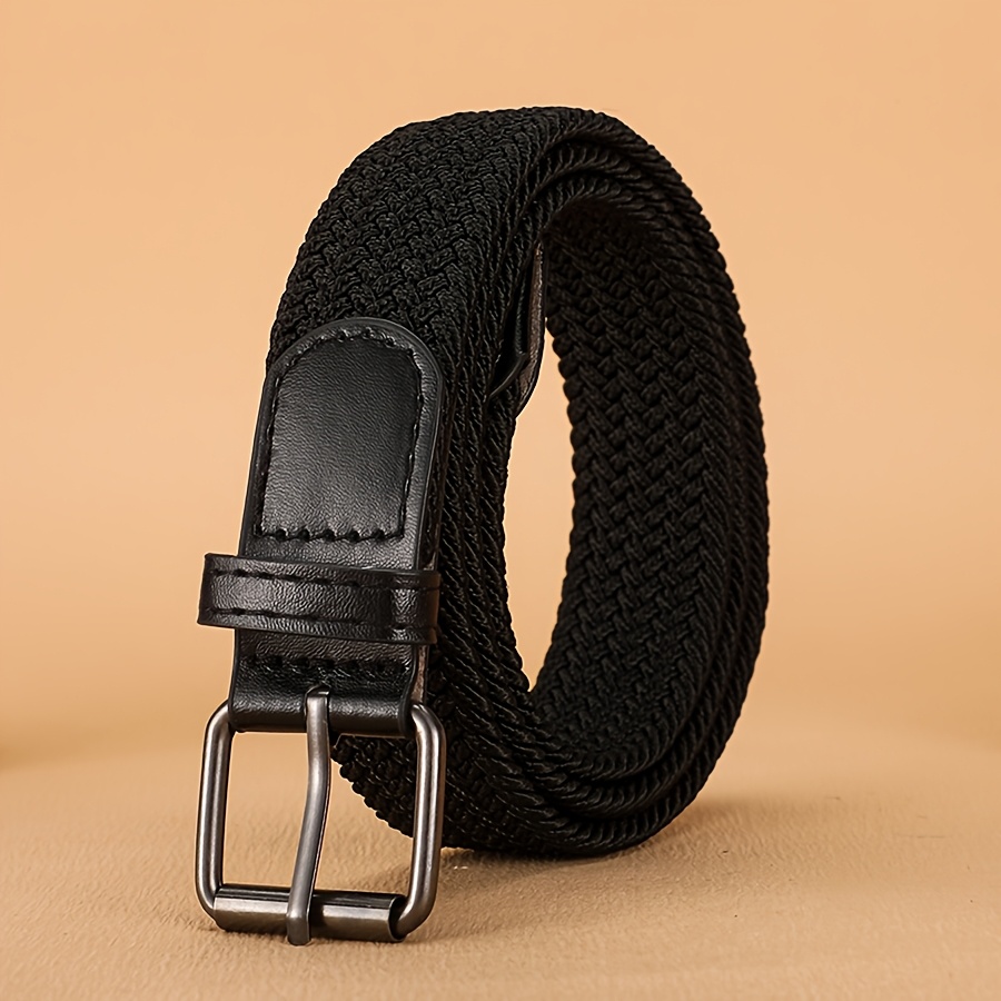 TEMU Men's Sports Elastic Belt Without Perforation, Pin Tightness, Solid Color, Casual And Easy Baseball Belt For Men