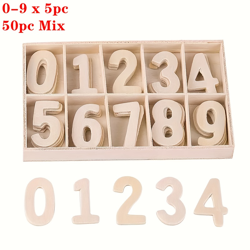 Image of 50pcs Assorted Wooden Arabic Shaped Wood Chips For Diy Painting And Doodling Crafts, Wooden Hanging Ornaments And Decorations For Holidays, Weddings, Home Parties, And Birthdays