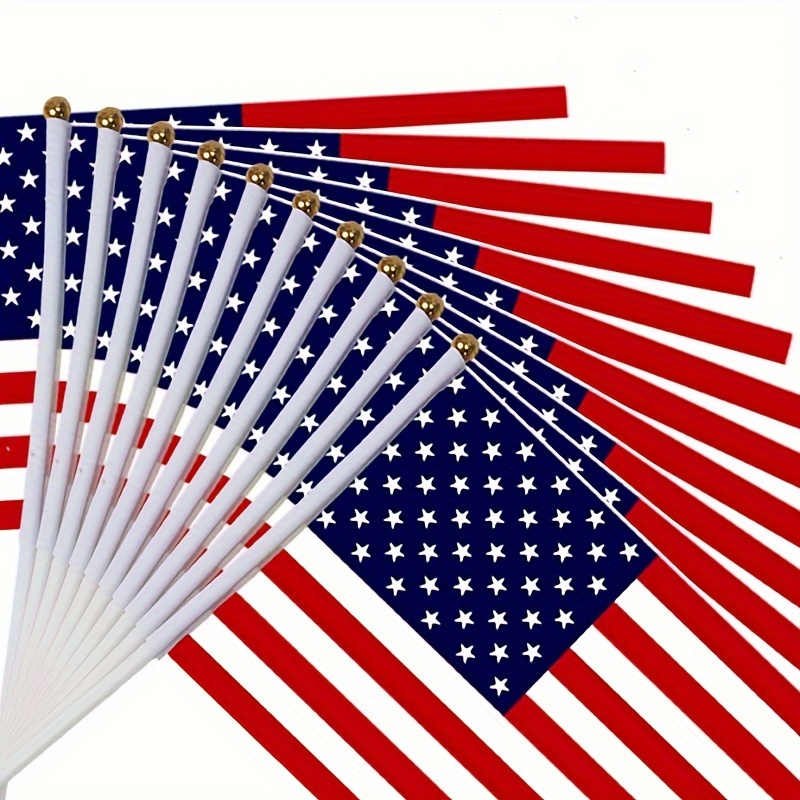 

1pc, Flag Of The United States No. 8 Flag Of The United States Independent Day Flag Wooden Pole Plastic Flagpole American Flag