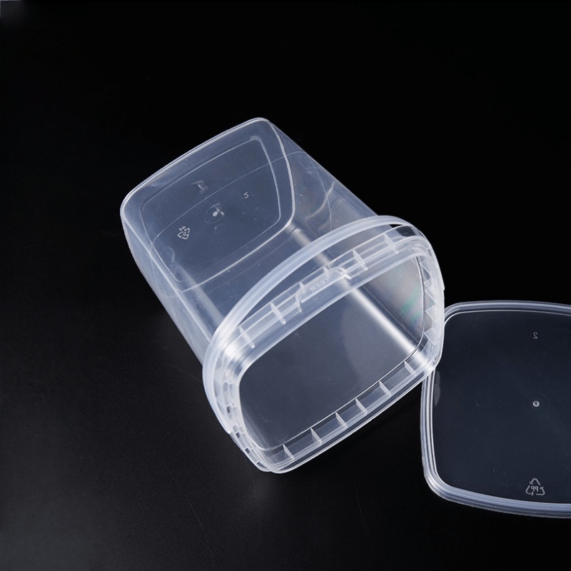 6pcs Mini Square Plastic Buckets with Lids and Handles