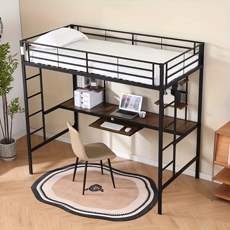 platsbesparande metallvåningssäng med övre bädd och nedre - Temu Sweden