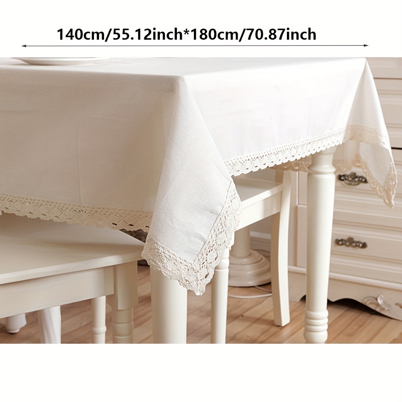 Tablecloth Thickened Modern Easy Bone White Solid Lace Coffee Table Tablecloth Dining Tablecloth