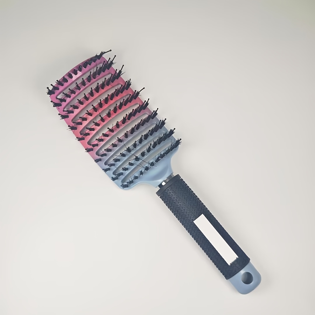 Gradient Hollow Large Curved Comb for Smooth Curls
