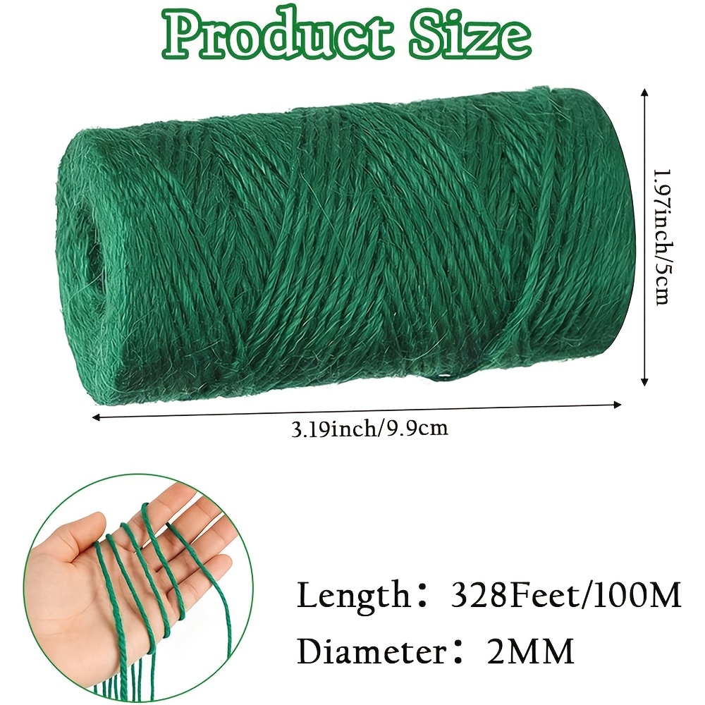 TEMU 1 Rouleau de Corde Décorative pour Fête d'Année, Corde de Vert Naturel, Convient pour les Décorations d'Arbre de Noël, l'Artisanat, et , Corde