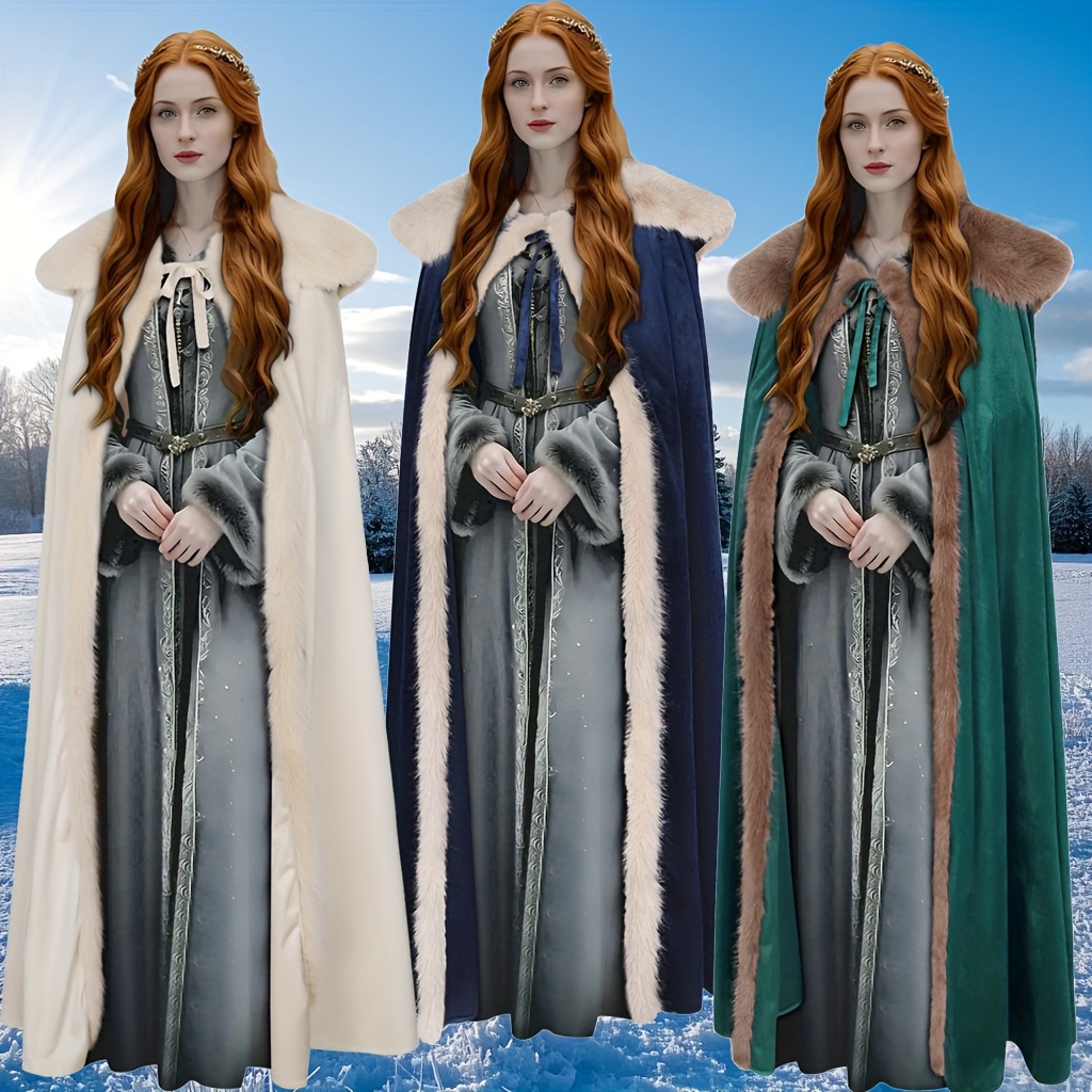 what winter cape medieval dress cloak Robin, wool blend, brown Various Colors Medieval cloaks — Medieval hooded