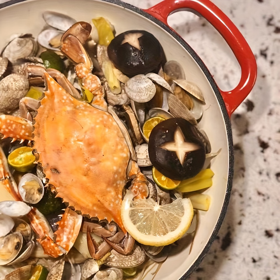 versatile non stick cast   enamel   for seafood soups ideal for home kitchens details 6