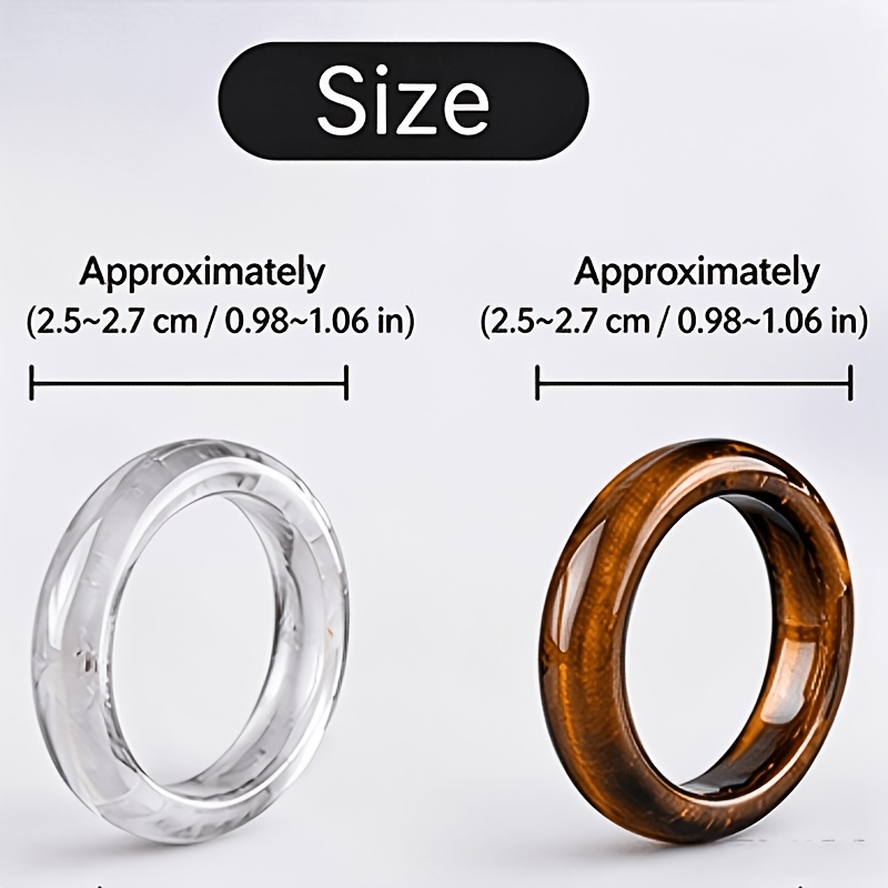 2pcs White Crystal Tiger's Eye Ring Set, Unisex Gift
