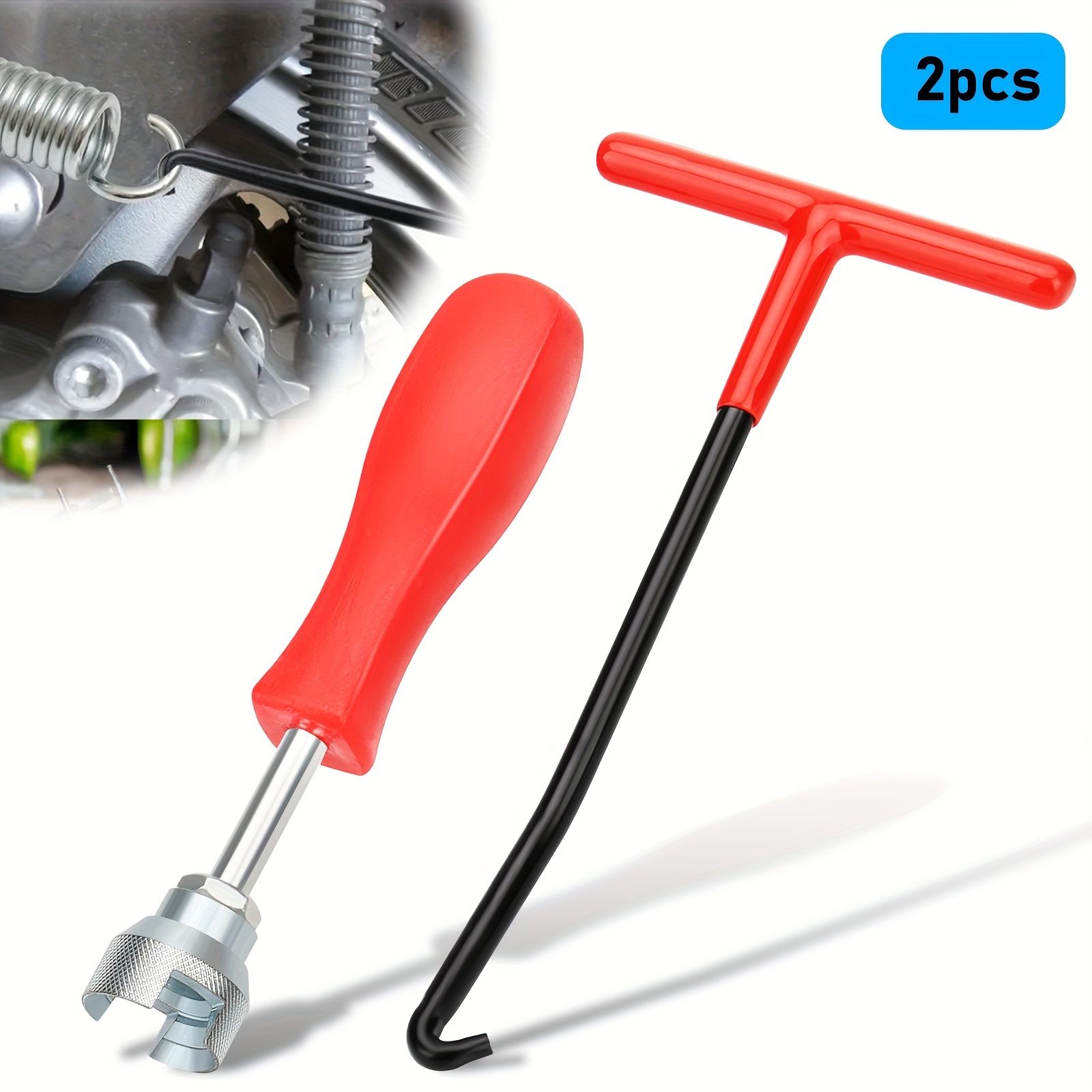TEMU Set Of Tools For Brake Caliper Springs, Featuring Metal Hooks And A Compressor, Designed With Comfortable Rubber Grips, A Automotive Repair Tool