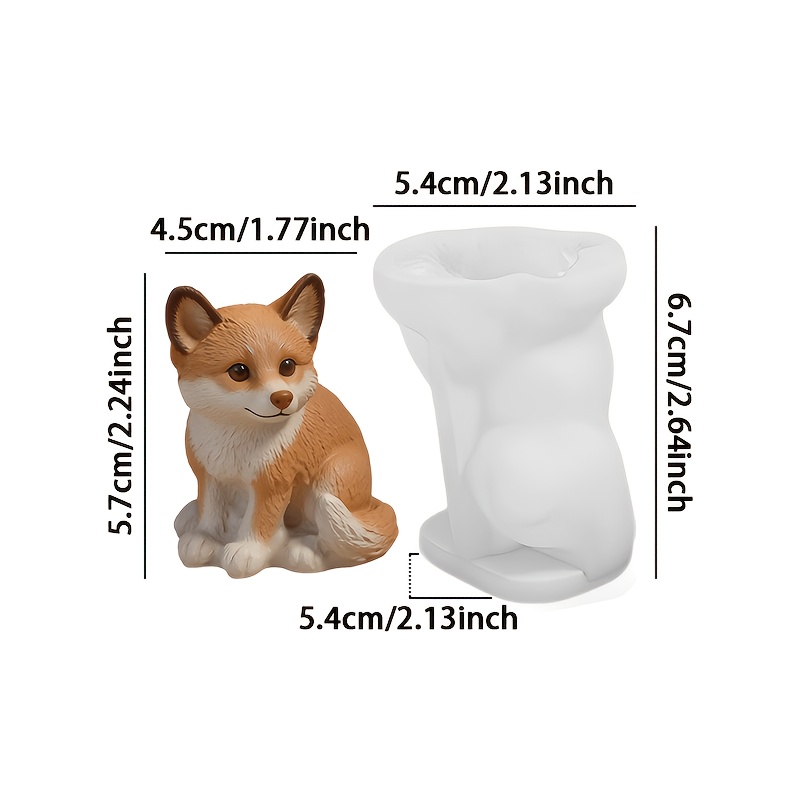 E-shop Harz Silikonform - 3D Sitzender Fuchs Silikonform Handgefertigt Harz Kerze Niedlicher Fuchs Duftkerze Handgefertigte Seife Gips Ornament Form