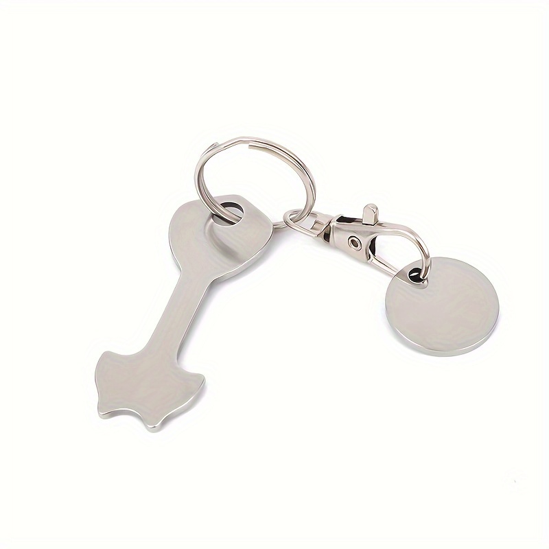 Image of Stainless Steel Shopping Cart Token Keychain - Sleek, Durable & Stylish Accessory For Men