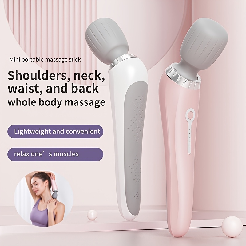 1pc portable electric massager suitable for men women usb rechargeable handheld   with 5 speed speed for neck back waist massager gift for athletes seniors use