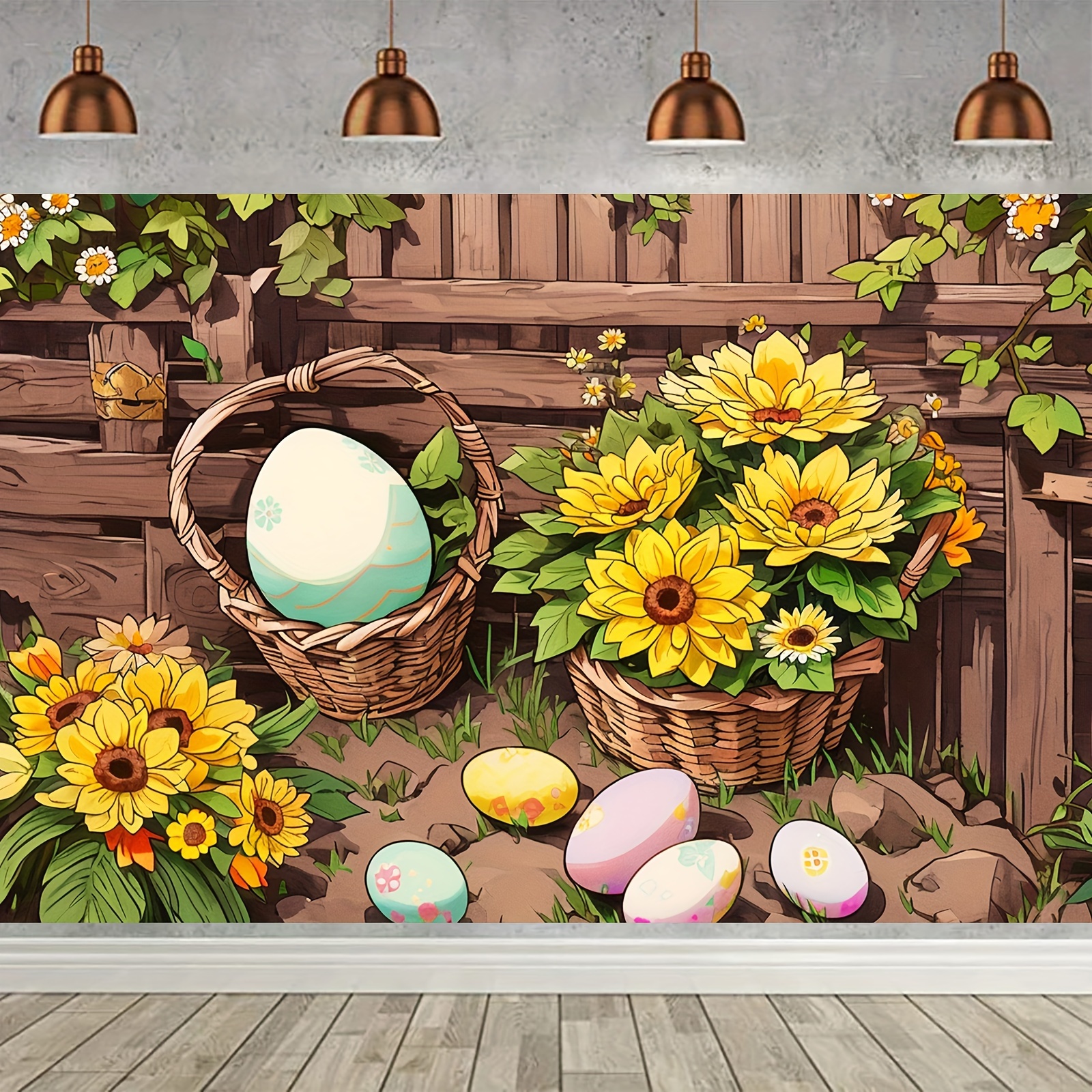 1pc 5 3ft spring easter background happy easter photography background easter theme photography background bunny colorful egg grass flower baby childrens party decor