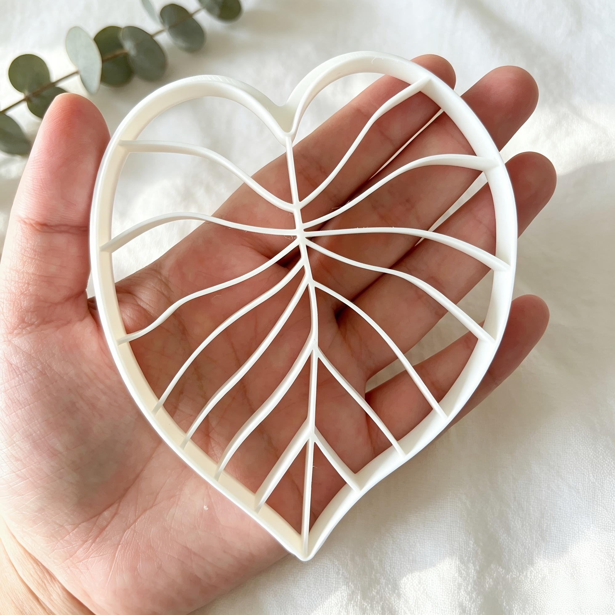 TEMU Compatible For Clay Polymer Cutter Mold With Vein Texture Leaf Vein - Plastic Craft Tool Suitable For Making, Earring Holders, Display Trays,