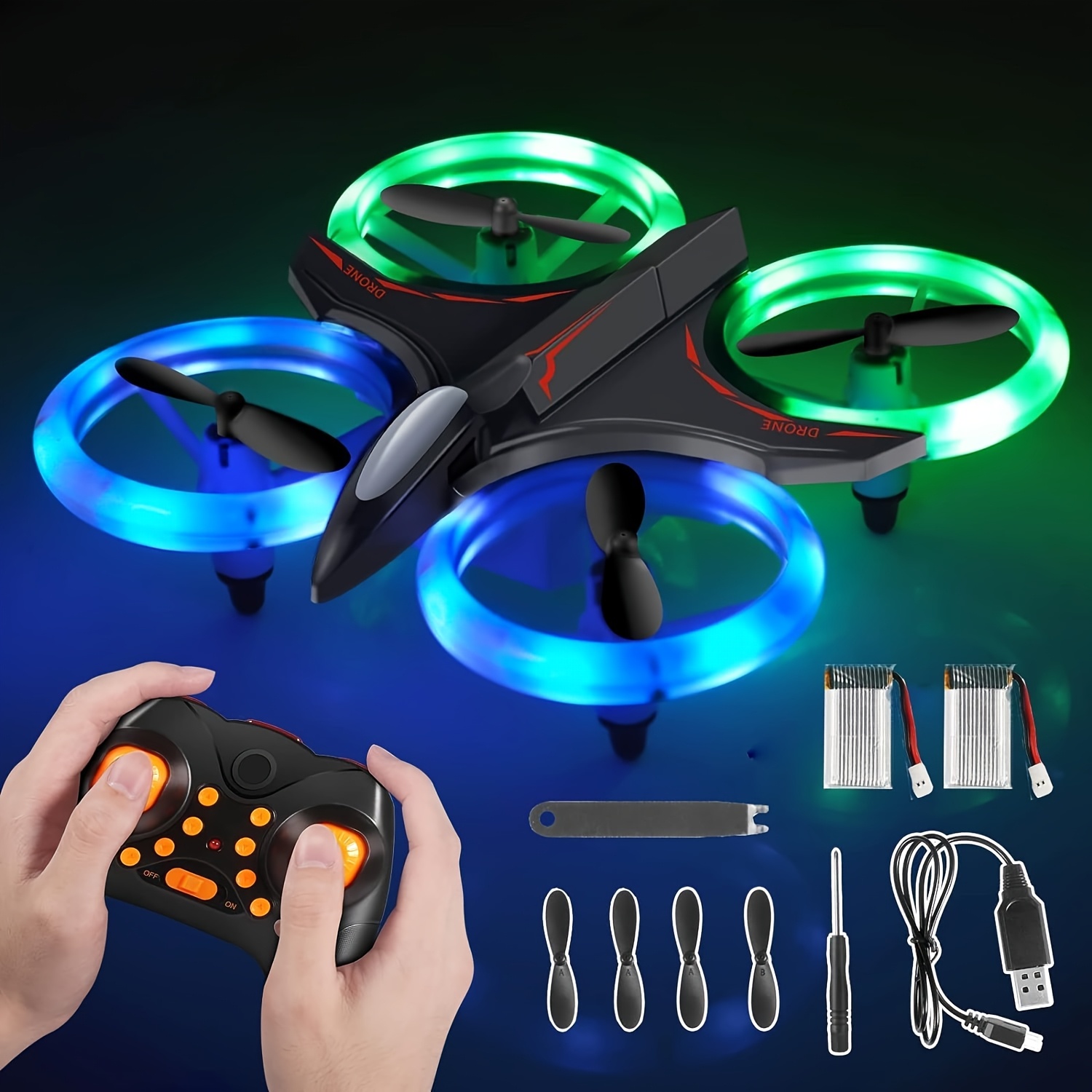 

Mini Led Night Drone: Colorful , Precision Control, 40m Range, Easy & Adjustments