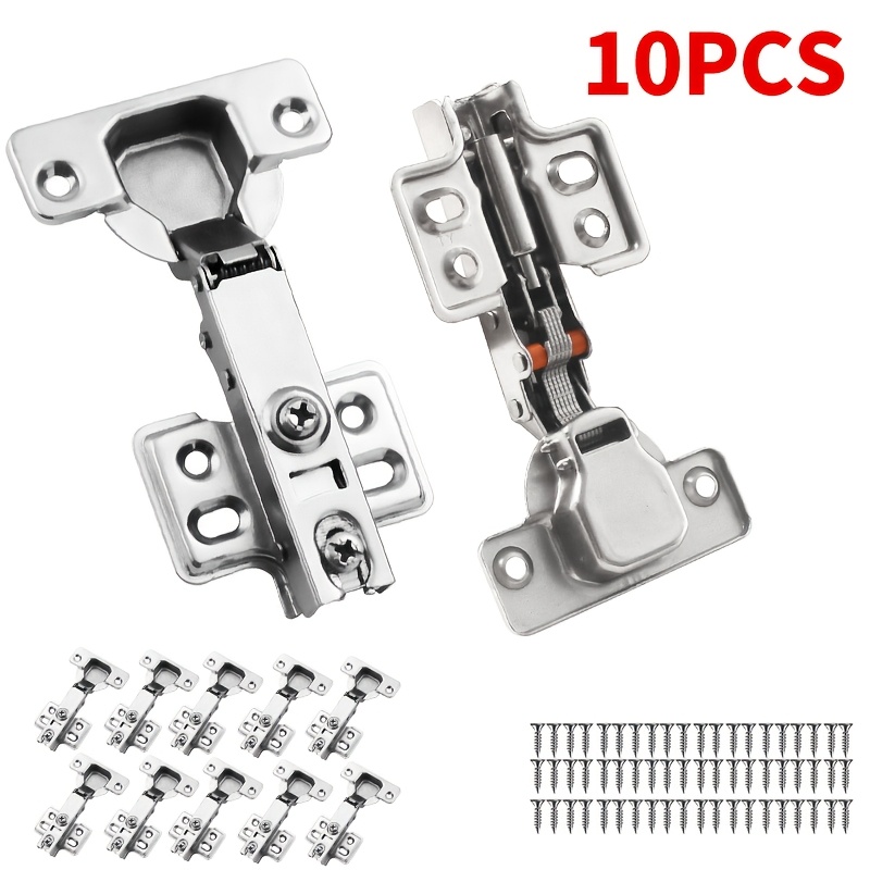 10pcs soft close cabinet hinges polished   contemporary style full coverage pivot hinges with screws for doors cabinets     buffer   mount installation door hardware contemporary hinges smooth operation