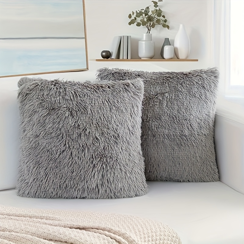E-shop 2 Stück Luxus Plüsch-Kissenbezug, Gemütlicher Winterdekorations-Plüschkissenbezug, Sofa-Schlafzimmer Kissenhülle