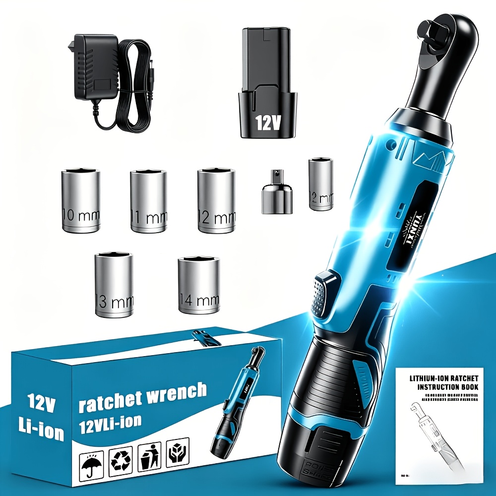 TEMU Clé à cliquet électrique fil, nouveau design fil 2026, clé à cliquet électrique portable adaptée à la rénovation domiciliaire, au démontage