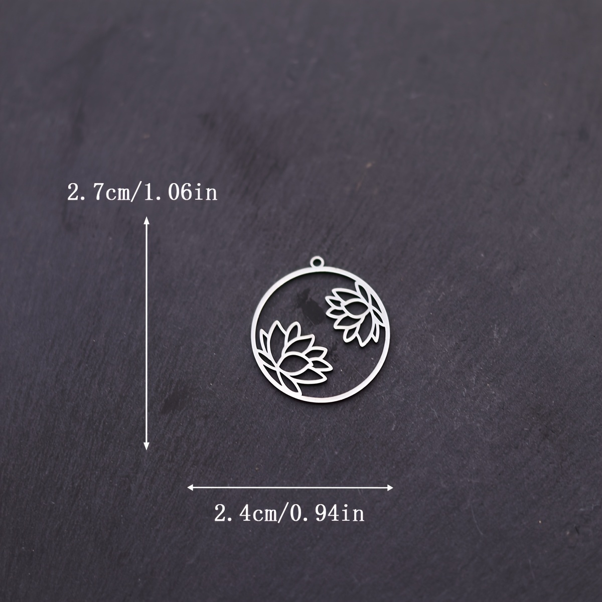 3pcs Round Lotus Charms for DIY Jewellery Making