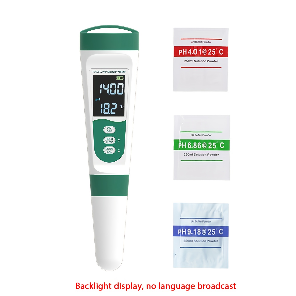 Tds/ec/ph/salt/temp Multifunctional Water Quality Testing Pen