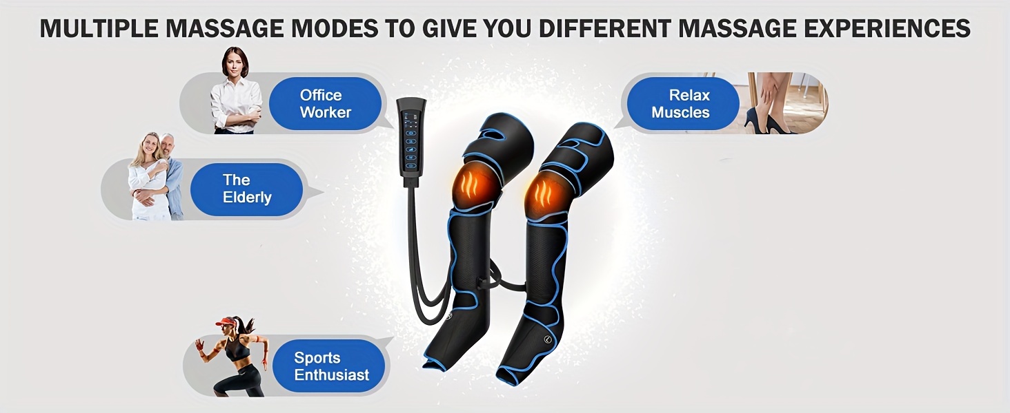 leg massager leg massager with air compression for circulation relaxation with 6 modes 3 vibration birthday christmas gifts for women men details 8