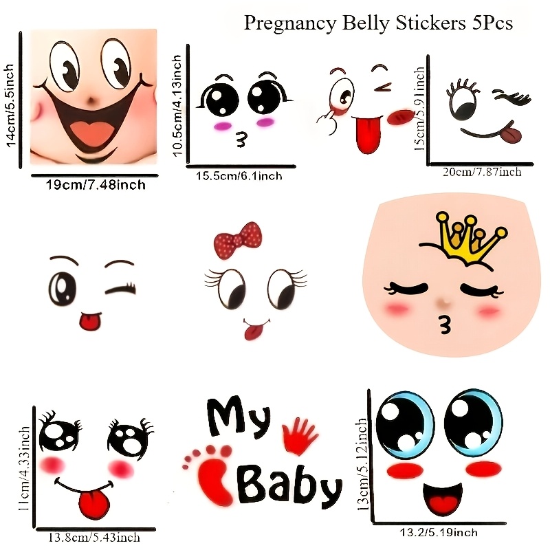 Image of 5pcs Pregnancy With Humorous , Perfect For Expectant Mothers' Photos, Adhesive Maternity Photo Accessories, And Party Celebrations.