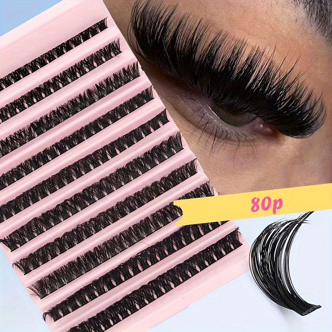 

D Wispy Individual Lash Clusters For Diy Eyelash Extensions, 80p Volume, Reusable Self-adhesive, Doll/dense/natural/cluster/cosplay Styles, 10-16mm Lengths, Beginner Friendly - 200pcs