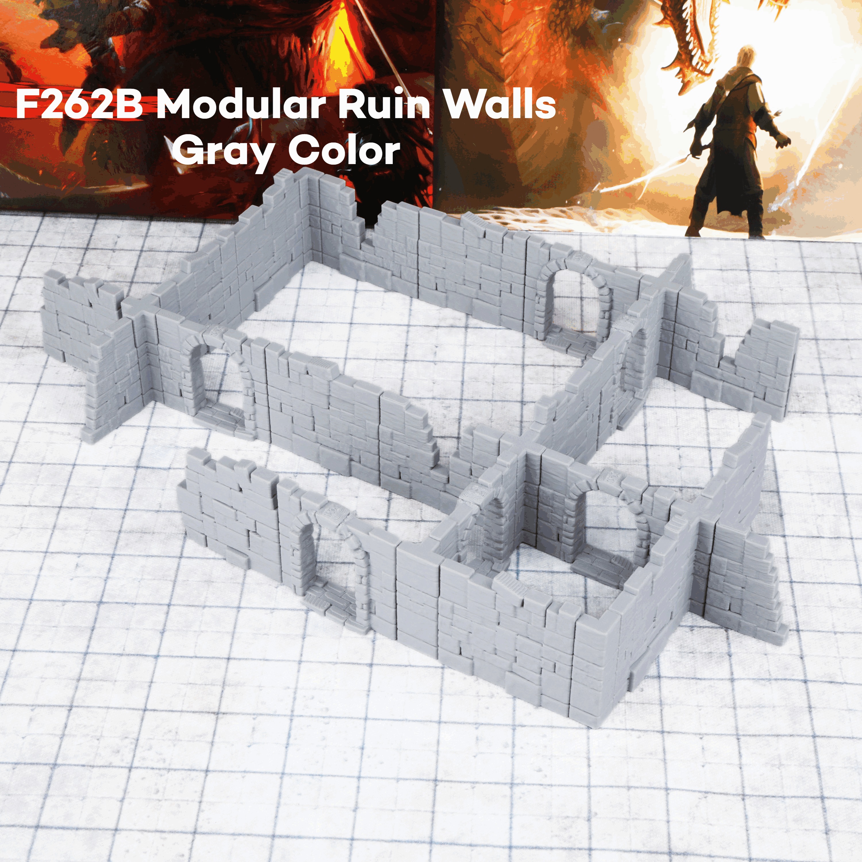 Terrain Additions - Modular Ruin Walls Set 28mm Rpg Terrain Building Kit Insert Structure For Rpg Tabletop Games, Perfect Christmas Halloween Gift