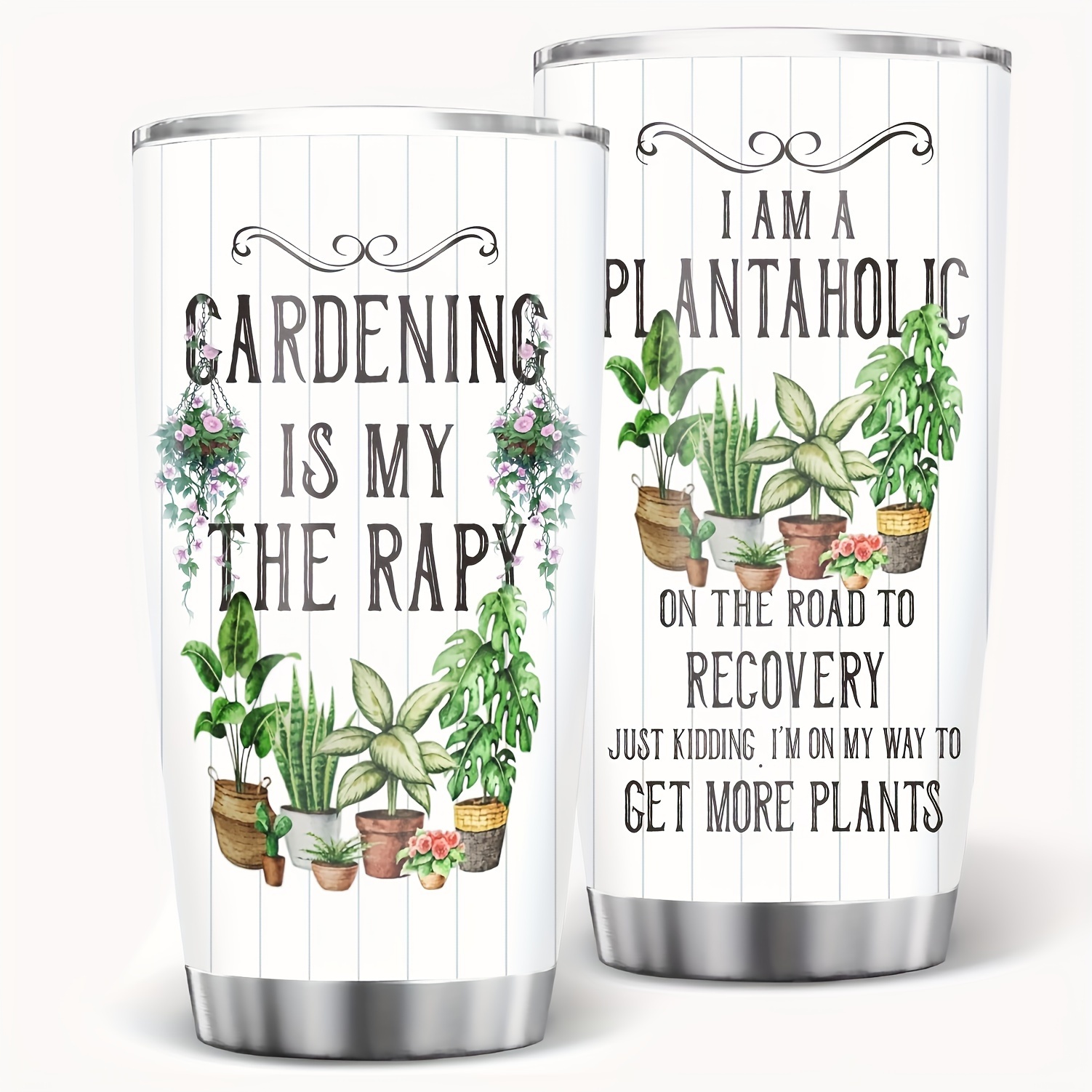 

1-pack Stainless Steel Tumbler 20oz - Gardening Gifts For Women, Funny Plant Lover's Travel Mug With Bpa-free Lid, Reusable Multipurpose Cup, Hand Wash Only - Ideal Gift For Gardeners