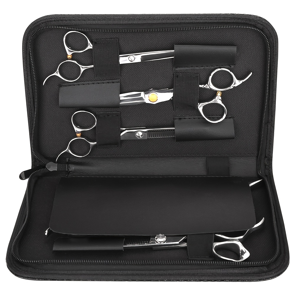 TEMU The Hairdressing Scissor Bag Can Hold 5 Scissors, Featuring A Large Capacity Storage Design. A Portable Multifunctional Tool Bag Suitable For