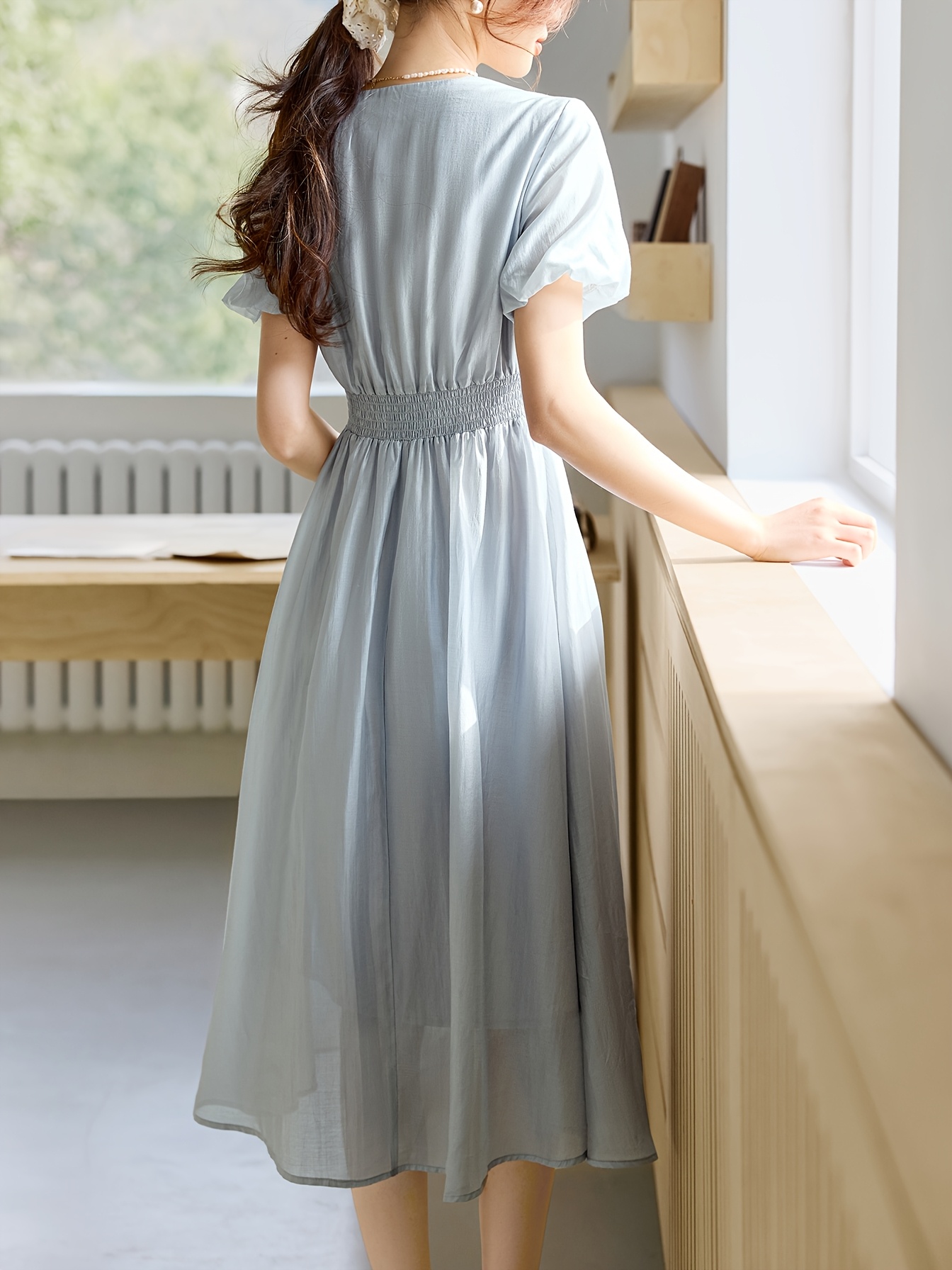 chinese dress ladies Seasalt Belle Blue Tulip Print Sleeveless Flare Midi Dresses main image 0