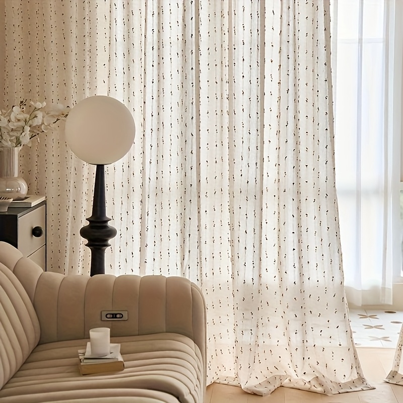 New Yarn Curtains, Candy Yarn Embroidery - Multi-functional Rod Design, Suitable For Living Room, Bedroom Or Balcony Decor