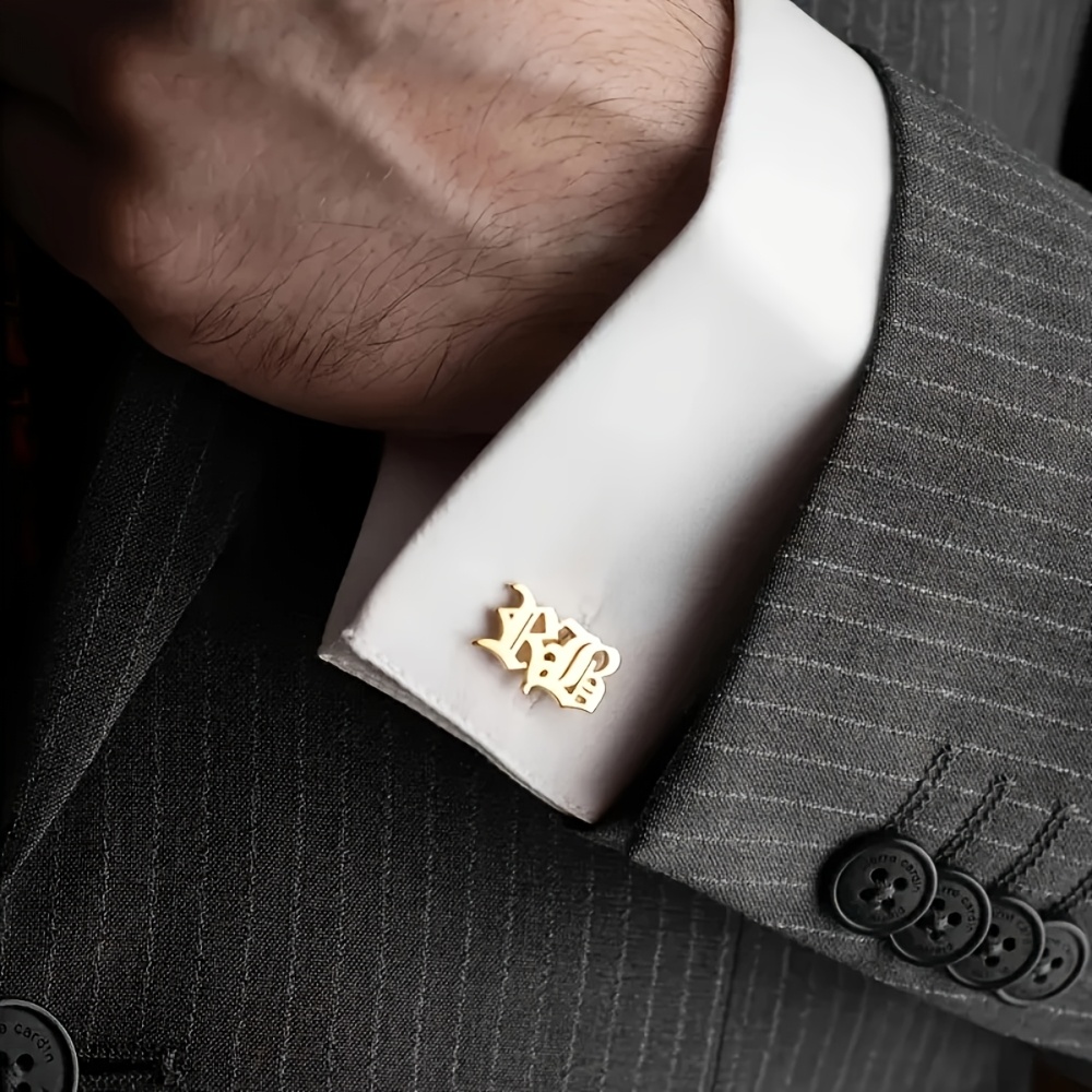 Personalized Old English Letter Cufflinks for Men