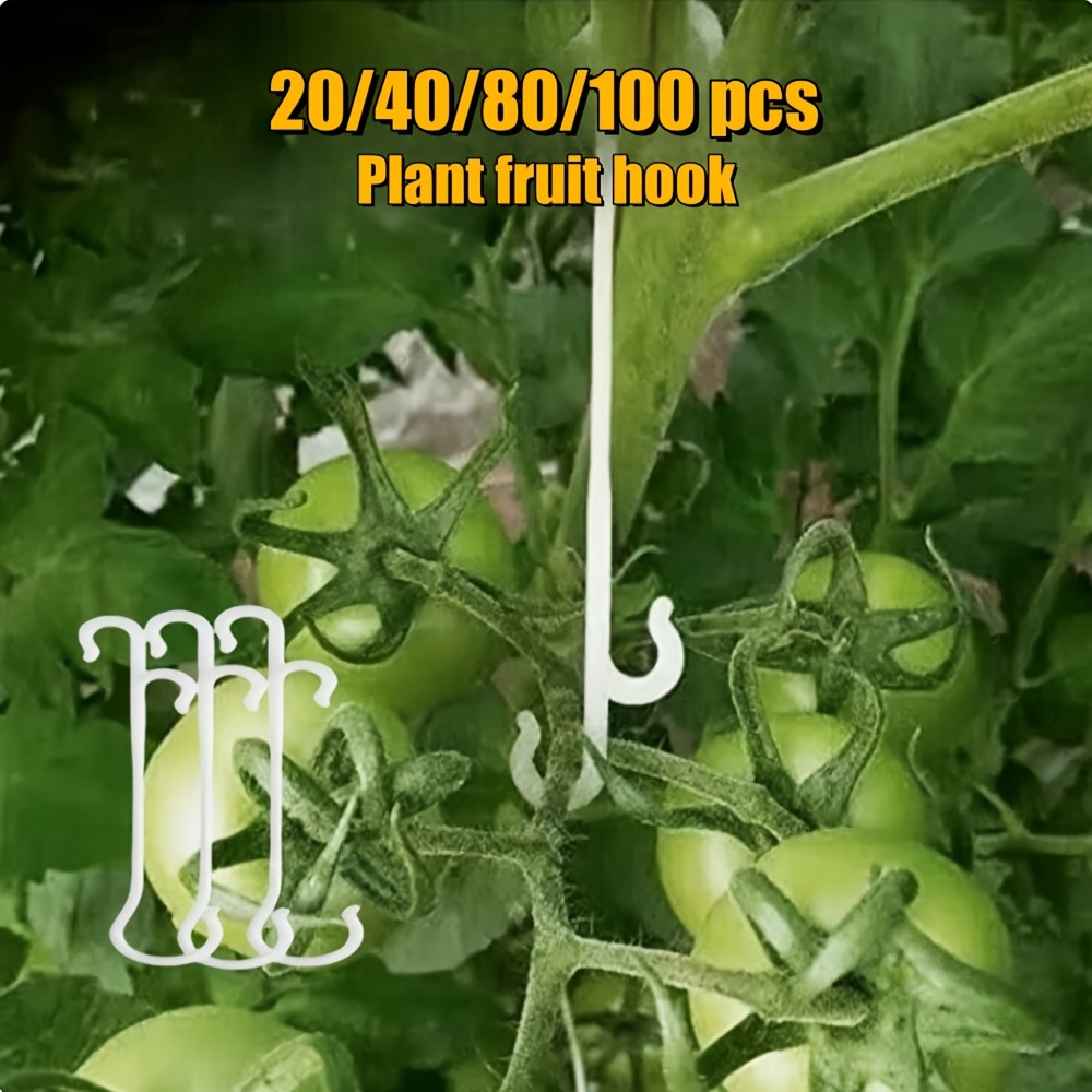 

20/40/80/100pcs White Plastic Tomato Truss Supports - Sturdy Plant For Tomatoes, Vegetables, Pots, Planters & Containers - , Space-saving, And Garden Accessories