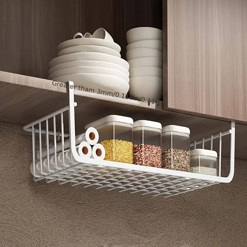 

1pc Multifunctional Under Shelf Storage Basket For Kitchen Cabinets And Pantry Organizing - Classic Style, No Installation Required