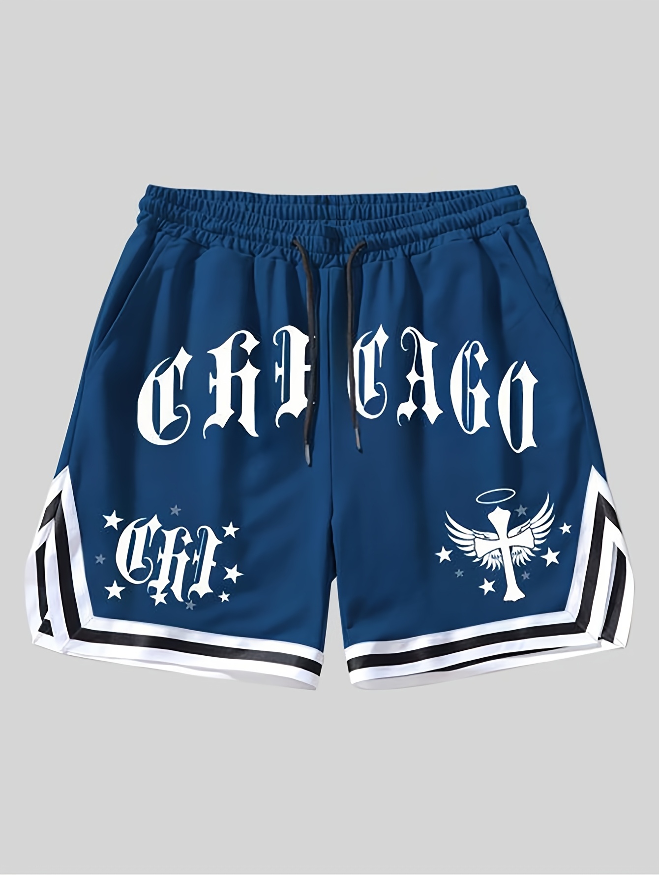Men'S Classic Trendy Letter Print Sports Shorts, Suitable for Basketball and Outdoor Leisure Wear, Fashionable Four-Piece Set from New Summer Collection
