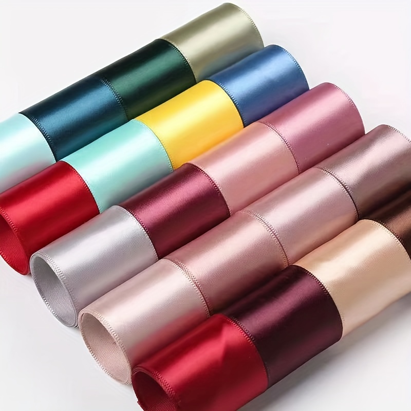 

1 Roll Solid Color Satin Ribbon For Floral Bouquet Hair Bow Gift Wrapping Diy Christmas Wedding Birthday Party Decoration