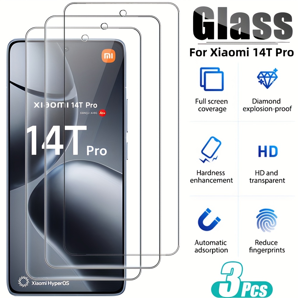 

3pcs Xiaomi 14t / 14t Tempered Glass Screen Protector, 9h Hardness, Full Screen Coverage, High Transparent, Anti-fingerprint, Installation