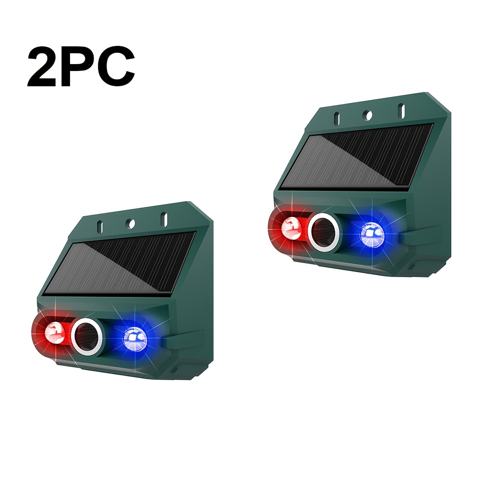 Solar Strobe Alarm With Red/blue Led Flashing, Technology Sound Alert Flash Warning Strobe Security Alarm System For Villa