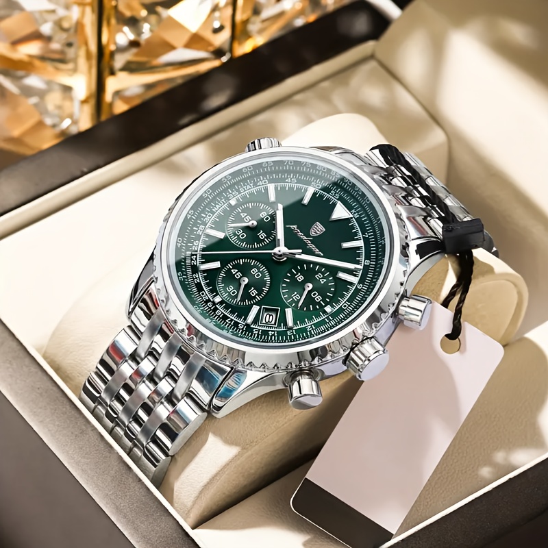 Men'S Multifunctional Quartz Watch, Fashion Timepiece, Men'S Holiday Gift
